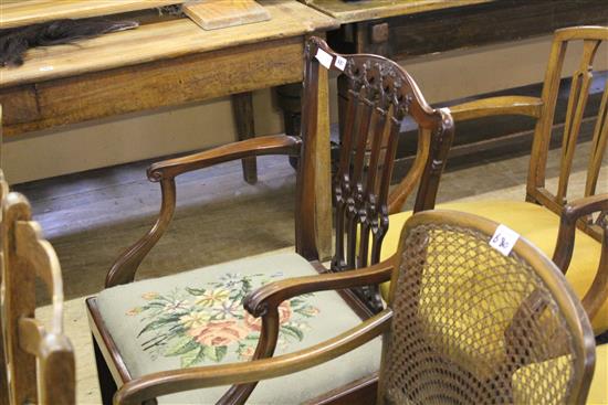 George III carved mahogany elbow chair